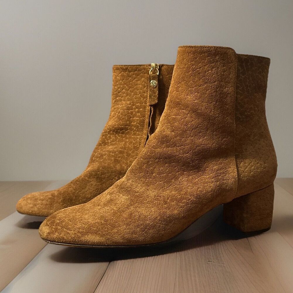 AGL Attilio Giusti Leombruni Womens Ankle Bootie 10/41 Brown Suede Block Heel
